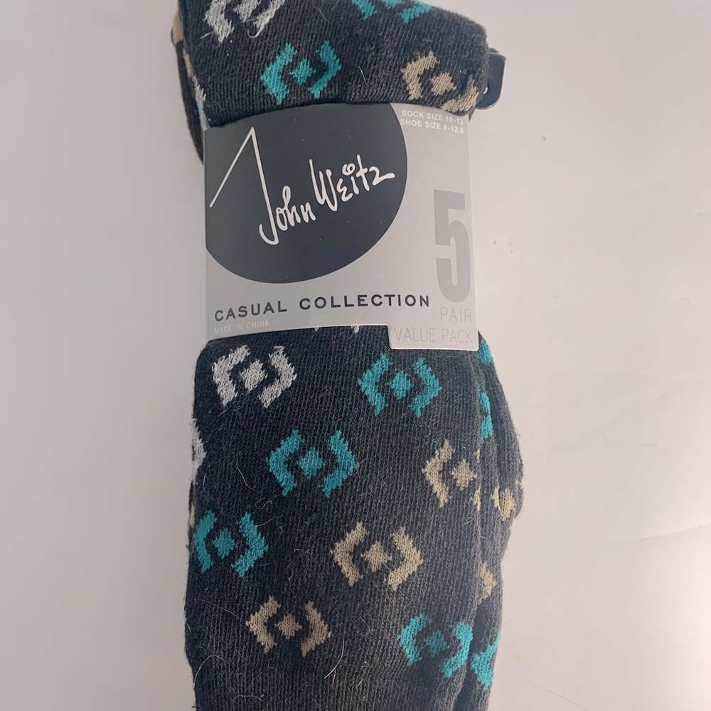 Men’s Socks -Casual Collection by John Weitz 5pairs of socks size 10-13